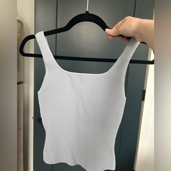 Aritzia Babaton Light Blue Sculpt Knit Squareneck Tank - Picture 1 of 4
